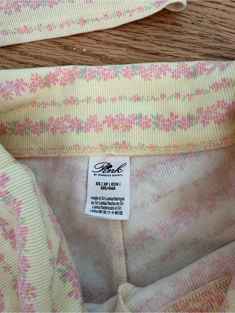 Frankie's Bikinis Yellow & Pink Floral Cami and Foldover Shorts Set - Picture 2 of 3